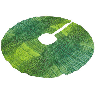 Havsmonster i Grönt Faux Leather Julgransmatta Fusklinne