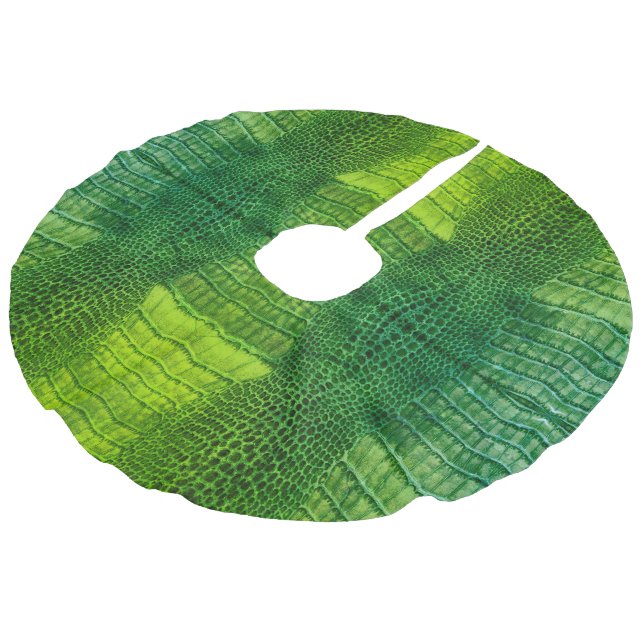 Havsmonster i Grönt Faux Leather Julgransmatta Fusklinne (Vinklad)