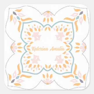 Havsmosaik Fyrkantigt Klistermärke