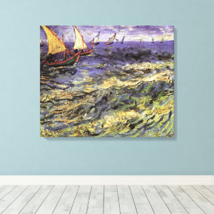 Havsmotiv från Saintes Maries av Vincent van Gogh Canvastryck