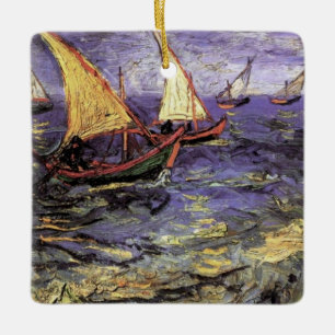 Havsmotiv från Saintes Maries av Vincent van Gogh Julgransprydnad Keramik