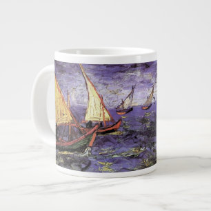 Havsmotiv från Saintes Maries av Vincent van Gogh Jumbo Mugg