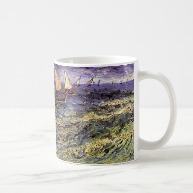 Havsmotiv från Saintes Maries av Vincent van Gogh Kaffemugg (Höger)