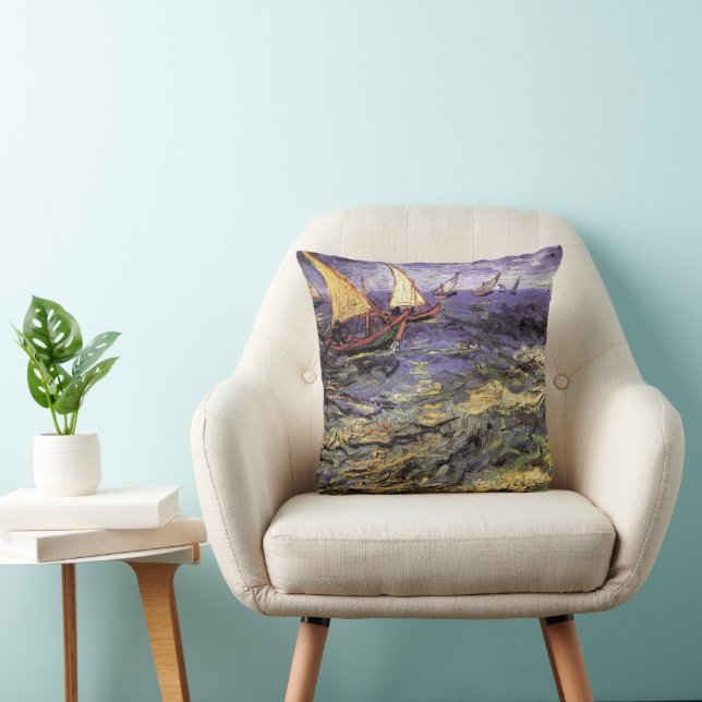 Havsmotiv från Saintes Maries av Vincent van Gogh Kudde (Stol)