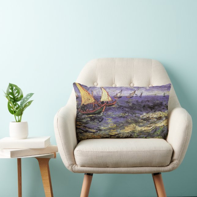 Havsmotiv från Saintes Maries av Vincent van Gogh Lumbarkudde (Stol)