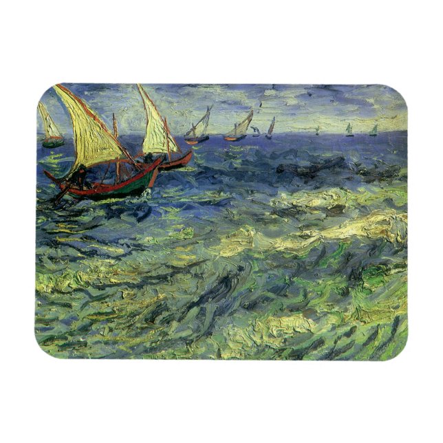 Havsmotiv från Saintes Maries av Vincent van Gogh Magnet (Horisontell)