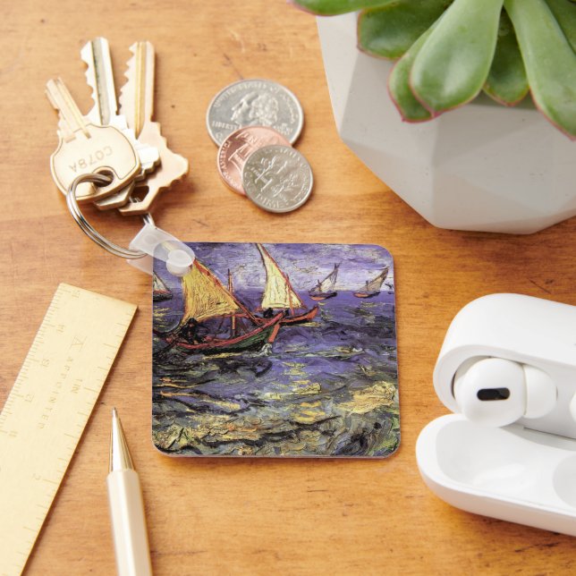 Havsmotiv från Saintes Maries av Vincent van Gogh Nyckelring (Skrivbord)
