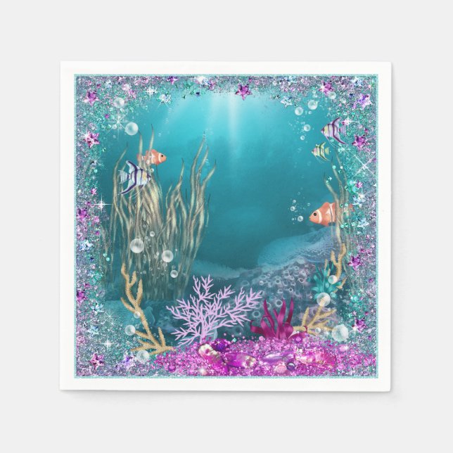 Havsnäsduk Under The Sea Pappersservett (Framsidan)