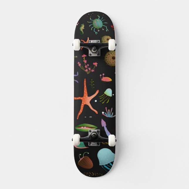 Havsnötkreaturmönster Skateboard Bräda 20 Cm (Framsida)