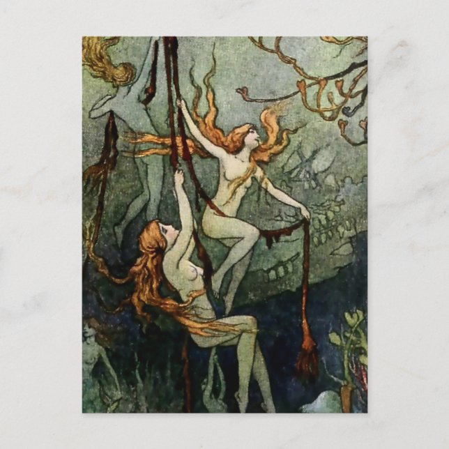 “Havsnymphs” av Warwick Goble Helg Vykort (Framsida)