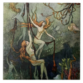 “Havsnymphs” av Warwick Goble Kakelplatta