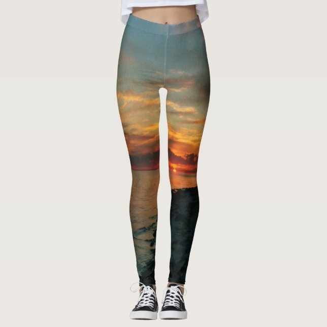 Havsolnedgångdamasker Leggings (Framsida)
