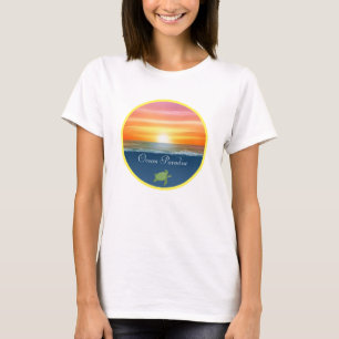 Havsoluppgång och sköldpadda t shirt