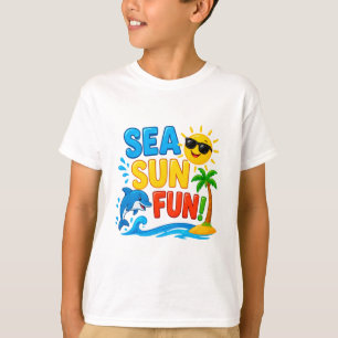 ☀️ Havsommergrafik för strandbarn 🌊 T Shirt