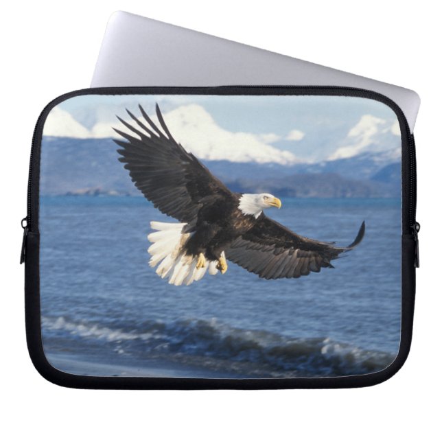havsörn, Haliaeetus leuccocephalus, under flykt Laptop Sleeve (Framsidan)