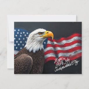 Havsörn med amerikansk flagga 4 juli Konst