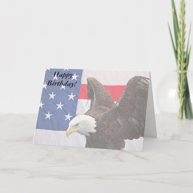 Havsörn med amerikanska flaggan kort (Framsida)