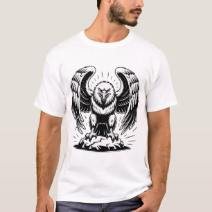 Havsörn Utsträckta Vingar Grafisk Majestätisk Fåge T Shirt