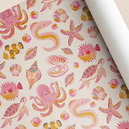 Havspärlon Havsdjur Födelsedags Baby Shower Presentpapper