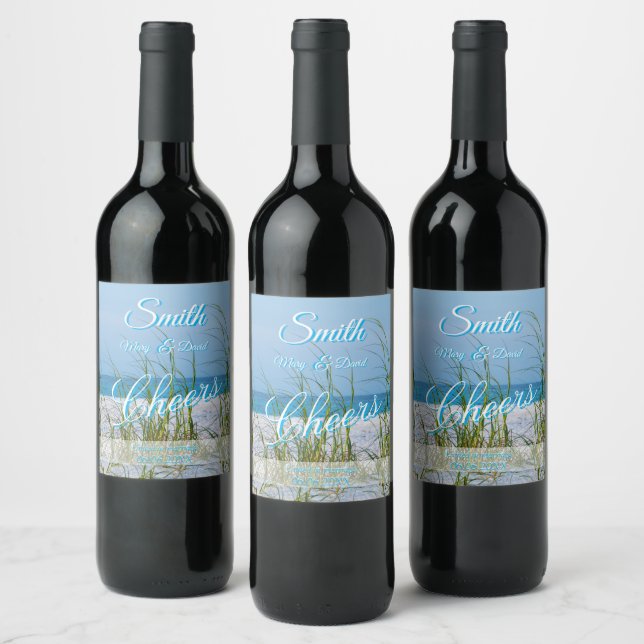 Havsrak i vitland Bröllop Vin Vinflaska Etikett (Flaskor)