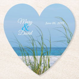 Havsrak Papper i Vita Sand Bröllop Underlägg Papper