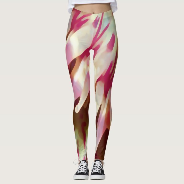 Havsröd Anemon Strumpbyxor Leggings (Framsida)