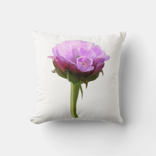 HavsRosa, rosa blomma, vit bakgrund Kudde (Framsida)