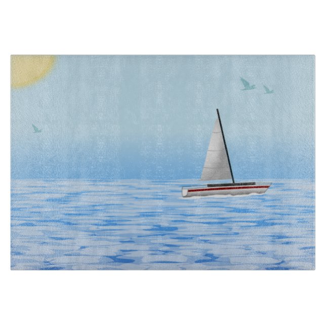 Havsscen med båt (Framsidan)