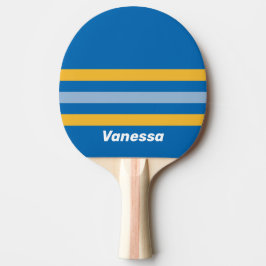 Havssidan tvärs över randigt med namn pingisracket