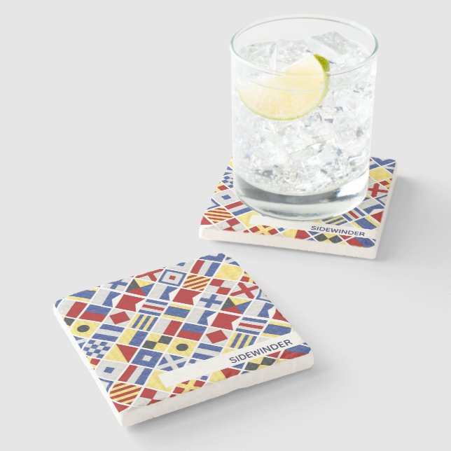 Havssignal Flagga Nautical Flaggor vid Namn Stenunderlägg (Sidan)