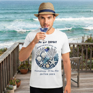 Havssippa upprepa strandstugecocktailskalcoraller t shirt