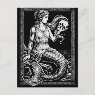 Havssiren Mermaid Inramad Konstverk Vykort