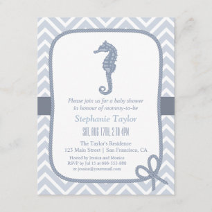 Havssjähästnautiska baby shower-inbjudningar inbjudningar