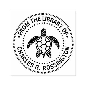 Havssköldpadda #5N Biblioteksboknamn Självfärgande Stämpel