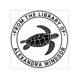 Havssköldpadda #6 Biblioteksboknamn Självfärgande Stämpel