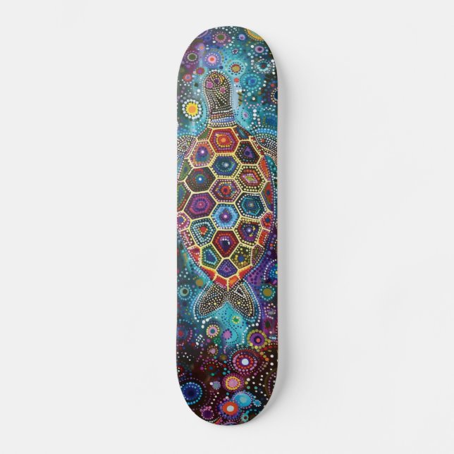 Havssköldpadda - Aboriginal Stil - Skateboard Deck (Framsida)