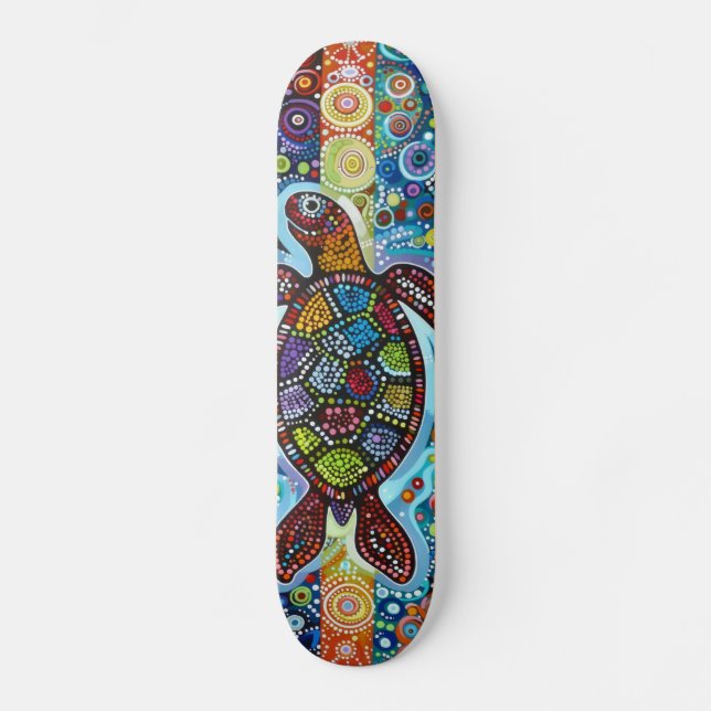 Havssköldpadda - Aboriginal Stil - Skateboard Deck (Framsida)