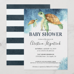 Havssköldpadda Baby Shower Inbjudan