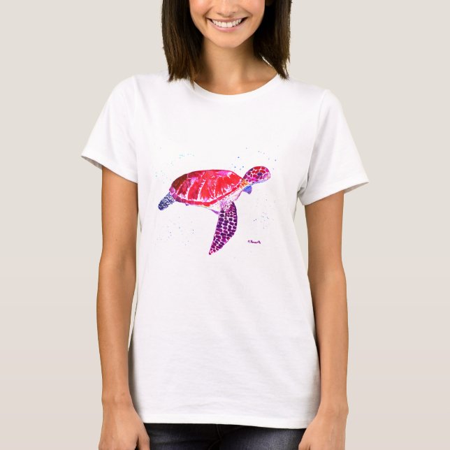 Havssköldpadda Beach Vacation Florida Ocean Coral T Shirt (Framsida)