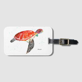 Havssköldpadda Beach Vattenfärg under Vatten Bagagebricka