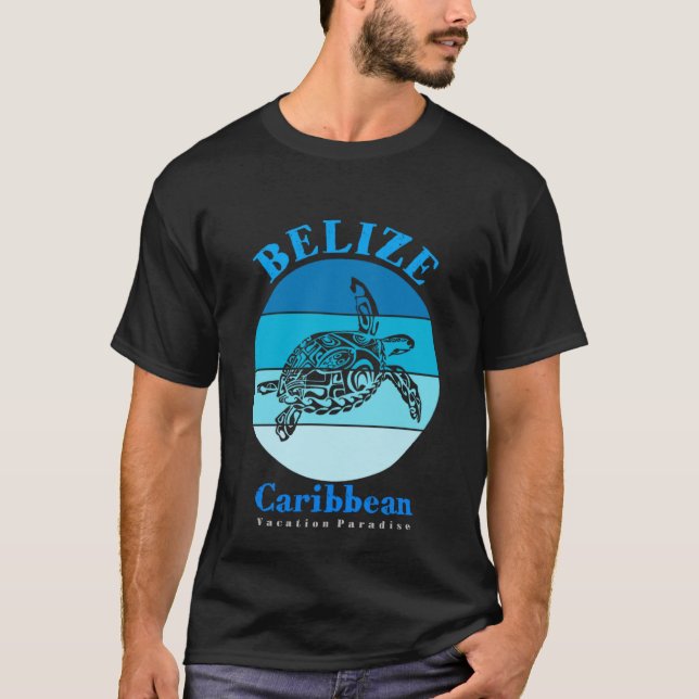 Havssköldpadda Belize Hav T Shirt (Framsida)
