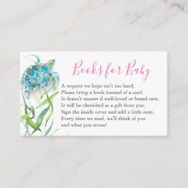 Havssköldpadda Bok för Baby-inbjudningskort Tilläggskort