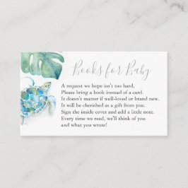 Havssköldpadda Bok för Baby-inbjudningskort Tilläggskort