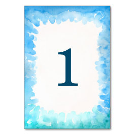 Havssköldpadda Bord-kort - blått Grönt Vattenfärg Bordsnummer