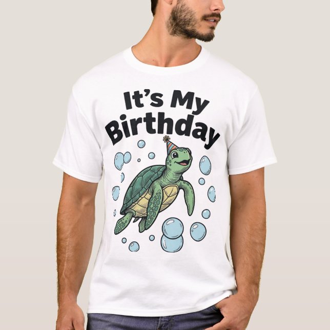 Havssköldpadda Födelsedags T-Shirt Design_1 (Framsida)