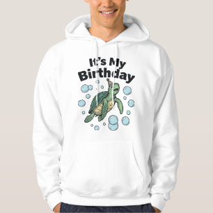 Havssköldpadda Födelsedags T-Shirt Design_1 Hoodie