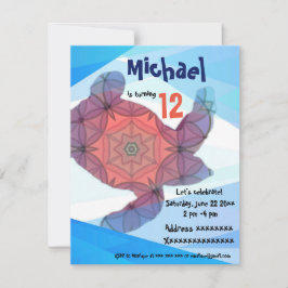 Havssköldpadda, födelsedagsfest inbjudan