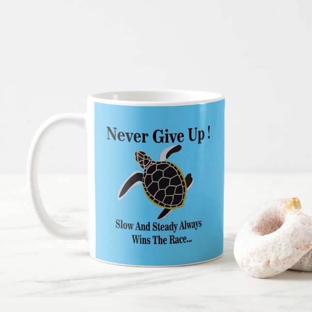 Havssköldpadda Ger Aldrig Upp  Kaffemugg (Med munk)