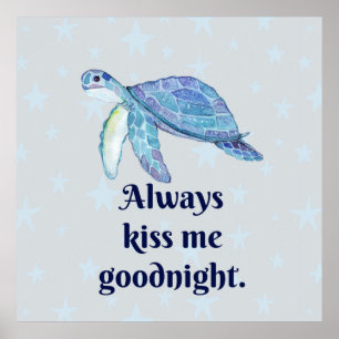 Havssköldpadda Godnatt Poster