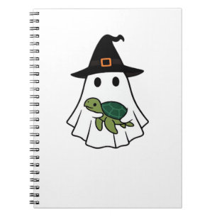 Havssköldpadda Halloween Spöke Häxa Hatt Djurfören Anteckningsbok